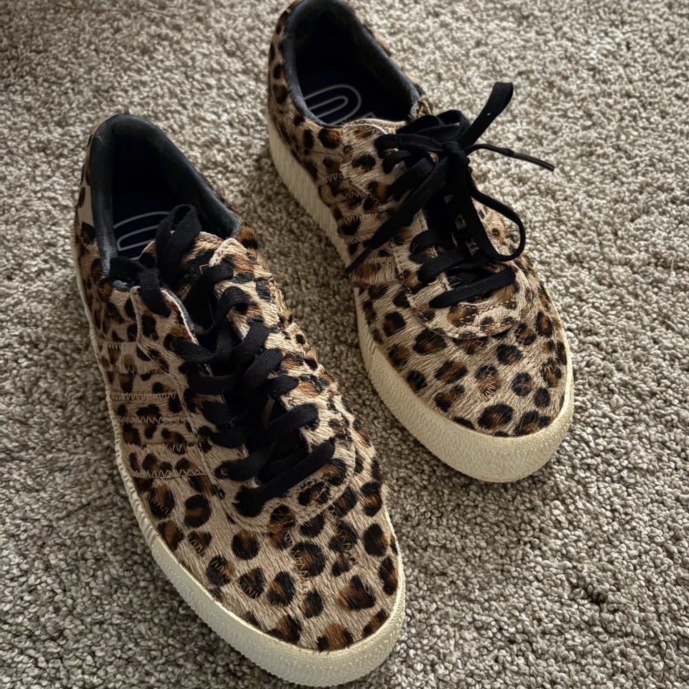 Adidas Leopard Print Sneakers with Black Accents